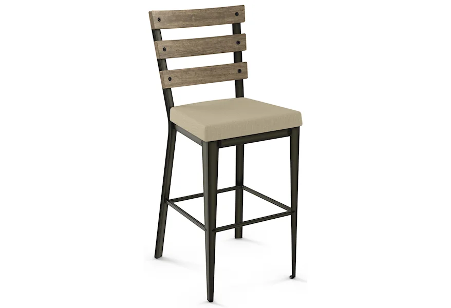 Industrial - Amisco 26" Dexter Counter Stool w/ Upholstered Seat by Amisco at Esprit Decor Home Furnishings